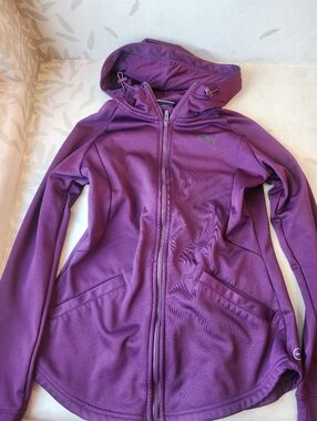 Puma Plum Full-Zip Hooded Athletic Jacket